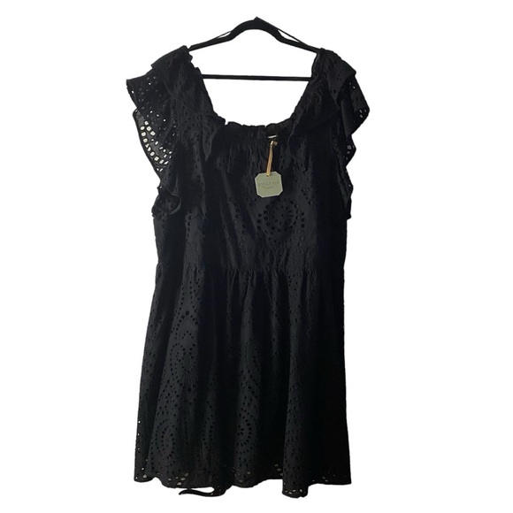 RYEGRASS Black Eyelet Ruffle Dress - Picture 3 of 8